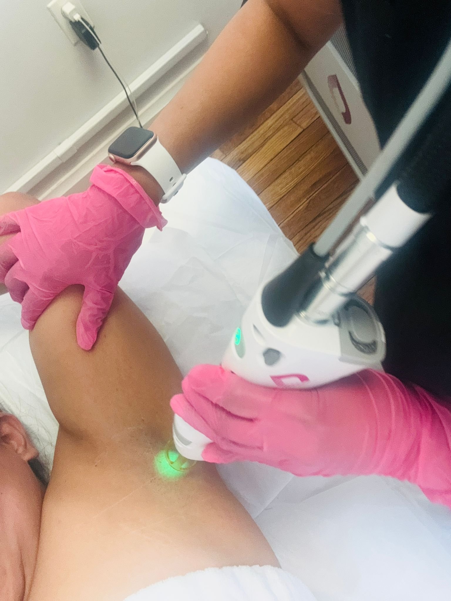 Underarm treatment close-up